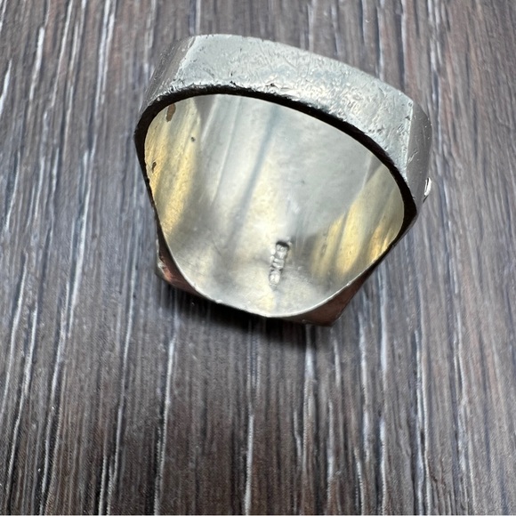 VINTAGE Skull Biker Ring • Red Eyes • Silver Tone • Mexico • Size 10 - Picture 6 of 10